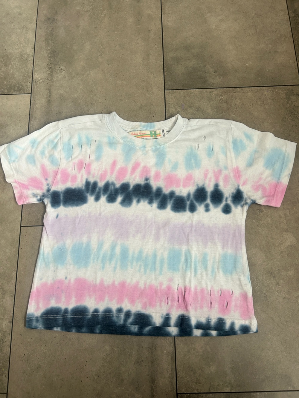 Vintage Havana Multi tie dye distressed boxy tee XL/16